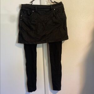 Athleta Black Mini Skirt with Leggings